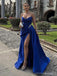 Sexy Blue A-line High Slit Long Party Prom Dresses Ideas,Evening Gowns,13683