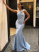 Sexy Blue Mermaid One Shoulder Long Party Prom Dresses Ideas,Evening Gowns,13770