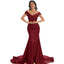 Burgundy Off Shoulder Mermaid Sexy Cheap Bridesmaid Dresses, WG1016