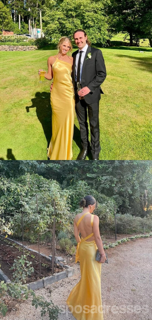 Gorgeous Yellow Mermaid One Shoulder Long Party Prom Dresses Ideas,Evening Gowns,13879