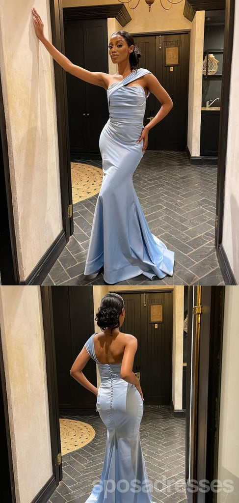 Sexy Blue Mermaid One Shoulder Long Party Prom Dresses Ideas,Evening Gowns,13770