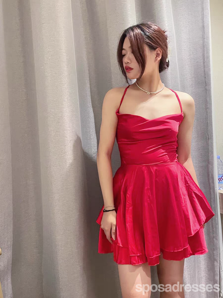 Sexy Red A-line Backless Mini Short Prom Homecoming Dresses,Party Dress,CM1022