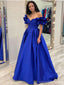 Gorgeous Blue A-line Off Shoulder Sweetheart Maxi Long Party Prom Dresses,Evening Dress,13510