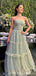 Elegant Green A-line Strapless Maxi Long Party Prom Dresses, Evening Dresses,13313
