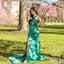 Sexy Green Mermaid Side Slit Maxi Long Bridesmaid Dresses For Wedding,WG1792