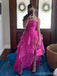 Pretty Hot Pink A-line High Slit Long Party Prom Dresses Ideas,Evening Gowns,13797