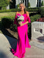 Sexy Hot Pink Mermaid Off Shoulder Maxi Long Party Prom Dresses,Evening Gowns,13558