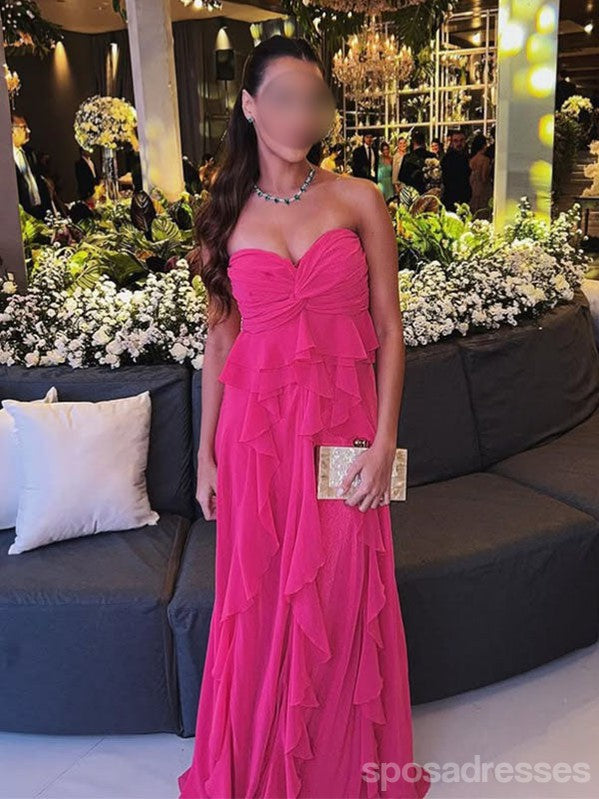 Pretty Hot Pink A-line Sweetheart Long Party Prom Dresses Ideas,Evening Gowns,13747