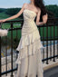 Gorgeous Ivory Spaghetti Straps Maxi Long Party Prom Dresses Ideas,Evening Gowns,13915