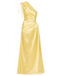 Sexy Yellow Mermaid One Shoulder Long Party Prom Dresses Ideas,Evening Gowns,13877