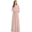 Light Blush Pink Chiffon baratos longos dama de honra vestidos on-line, WG293