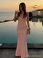 Pretty Pink Mermaid Spaghetti Straps Long Party Prom Dresses Ideas,Evening Gowns,13713