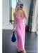 Simple Pink Spaghetti Straps Maxi Long Party Prom Dresses,Evening Dress,13347