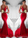 Σέξι Κόκκινο Γοργόνα Δαντέλα Βραδινά Φορέματα Prom, Δημοφιλή Φωτεινό Κόκκινο Κόμμα Φορέματα Prom, Συνήθεια Μακριά Φορέματα Prom, Φτηνές Επίσημα Φορέματα Prom, 17197