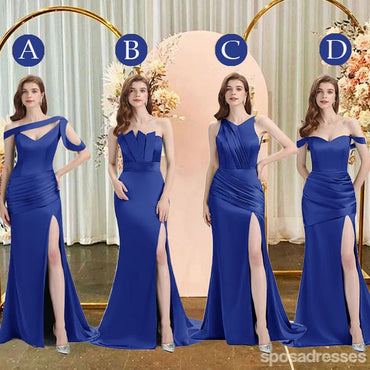 Mismatched Royal Blue Mermaid Sexy Satin Bridesmaid Dresses Online, WG1271