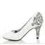 Women's Sparkly Crystal High Heels Pointed Toe White Wedding Bridal Shoes, S006