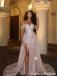 Champagne Sequin Off The Shoulder Deep V High Slit Overskirt Prom Evening Dress 26059