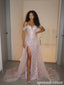 Champagne Sequin Off The Shoulder Deep V High Slit Overskirt Prom Evening Dress 26059