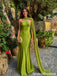 Lime Green Satin Halter Scarf Neck Backless Formal Evening Prom Dress 26071