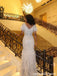 Champagne Silver Sequin Feather Short Sleeve V Neck Prom Evening Dress 26088