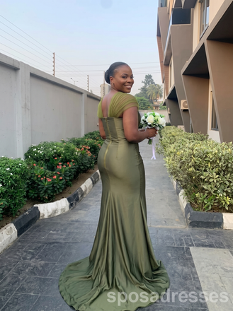 Sexy Green Mermaid Maxi Long Bridesmaid Dresses For Wedding,WG1763