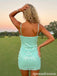 Mint Green Sequin Sweetheart Spaghetti Strap Short Homecoming Dress 26067