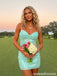 Mint Green Sequin Sweetheart Spaghetti Strap Short Homecoming Dress 26067
