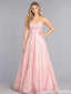 Pink Sequin Patterned Spaghetti Straps Lace Up A Line Prom Dress PD26004