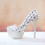 Women's Wedding Shoes Decorative Silver Wedding Heels Bridal Shoes With Beading, H86