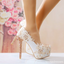 Women's Wedding Shoes Decorative Lace Wedding Heels Bridal Shoes, H89