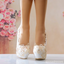 Women's Wedding Shoes Decorative Lace Wedding Heels Bridal Shoes, H89