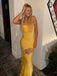 Sexy Yellow Mermaid Spaghetti Straps Long Party Prom Dresses Ideas,Evening Gowns,13669