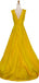A-line Deep V Neck Sleeveless Long Prom Dresses, Sweet 16 Prom Dresses, 12388