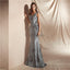 Scoop Grey Sparkly Sequin Mermaid Robes de bal de soirée, Robes de bal de soirée, 12063