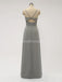 Σπαγγέτι λουράκια σιφόν γκρι φθηνά φορέματα παράνυμφων σε απευθείας σύνδεση, WG582