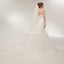 V Neck γοργόνα με χάντρες φθηνά γαμήλια φορέματα online, μοναδικά νυφικά, WD564