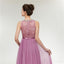 Κόσμημα μωβ beaded φτηνά μακριά φορέματα prom βραδιού, φορέματα prom συμβαλλόμενων βράδυ, 12001