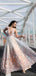 A-line Deep V Neck Sleeveless Long Prom Dresses, Sweet 16 Prom Dresses, 12420