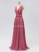 Μετατρέψιμα σιφόν μακρύ ροζ φθηνά φορέματα παράνυμφων σε απευθείας σύνδεση, WG603
