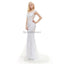 Off Λευκό δει μέσα από scoop δαντέλα χάντρες γοργόνα βράδυ prom φορέματα, βραδινό κόμμα Prom φορέματα, 12048