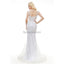 Off Λευκό δει μέσα από scoop δαντέλα χάντρες γοργόνα βράδυ prom φορέματα, βραδινό κόμμα Prom φορέματα, 12048