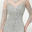 Μακριά μανίκια δαντέλα beaded γοργόνα μακρύ βράδυ Prom φορέματα, Βραδινό Κόμμα Prom Φορέματα, 12003