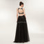 Δύο κομμάτια μαύρο τούλι βράδυ prom φορέματα, βραδινό κόμμα Prom φορέματα, 12023