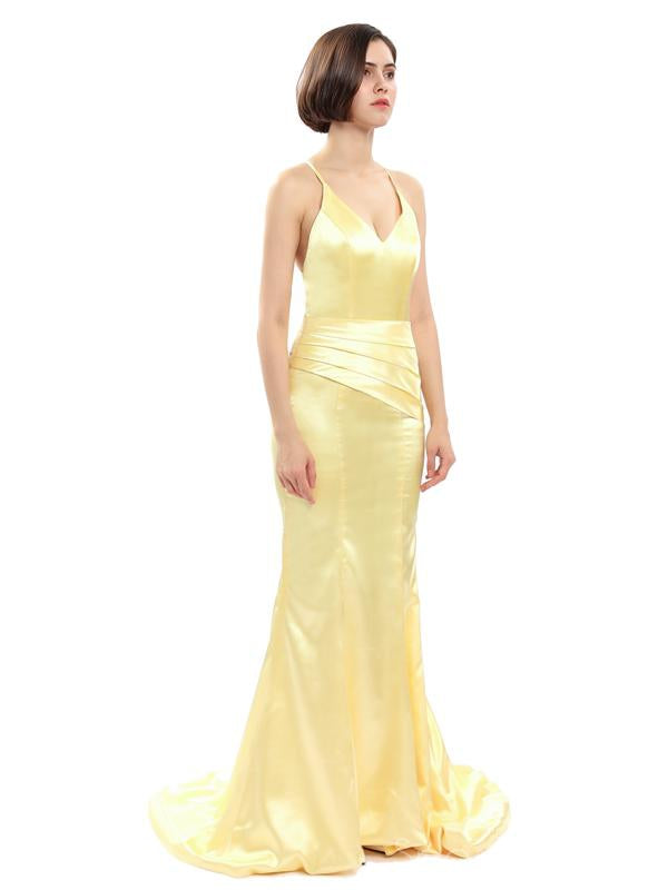 Sexy Backless oro sirena barato largo noche vestidos de baile, barato dulce 16 vestidos, 18327
