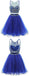 Sexy Zwei Stück Royal Blau Perlen Tüll Homecoming Prom Kleider, Günstige Kurzes Partei-Abschlussball, Süß 16 Kleider, Perfekte Homecoming Cocktail-Kleidern, CM352