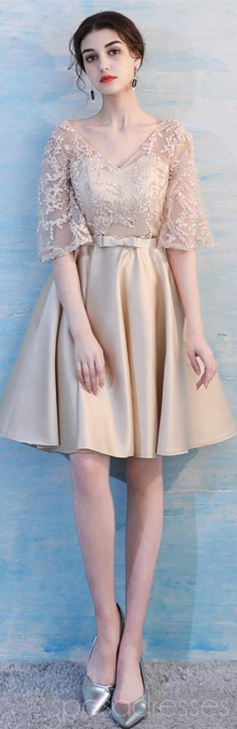 Robes de demoiselle d'honneur personnalisées bon marché en dentelle courte dépareillées en ligne, WG501