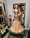 Sexy Backless Lace Mermaid Heavy Headed Heavy Heavy Deep V Neckline Long Evening Prom Dresses, Popular Cheap Long 2018 Party Prom Dresses, 17275