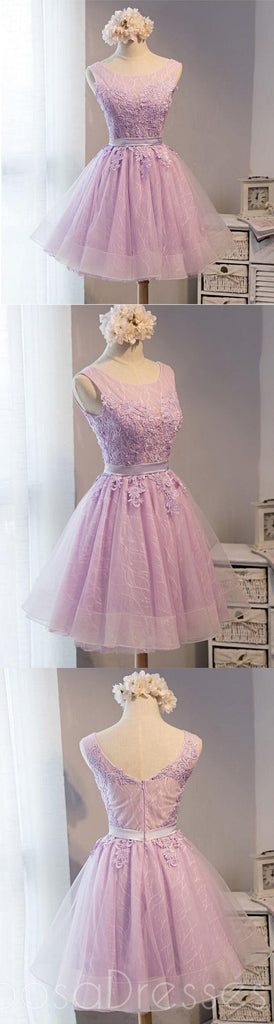 Lovely Lilac Lace Short Homecoming Prom Φορέματα, προσιτό σύντομο πάρτι Prom γλυκά 16 φορέματα, τέλεια Homecoming Cocktail Φορέματα, CM373