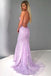 Σέξι Backless Lace Γοργόνα Lilac Long Evening Prom Φορέματα, Φτηνές Προσαρμοσμένα Γλυκά 16 Φορέματα, 18466