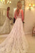 Backless V Neck A-line Lace Cheap Long Wedding Dresses Online, Robes de mariée pas cher, WD523